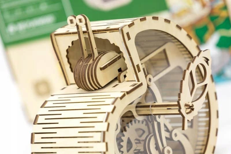 Ślimak Skarbonka drewniane mechaniczne puzzle 3D