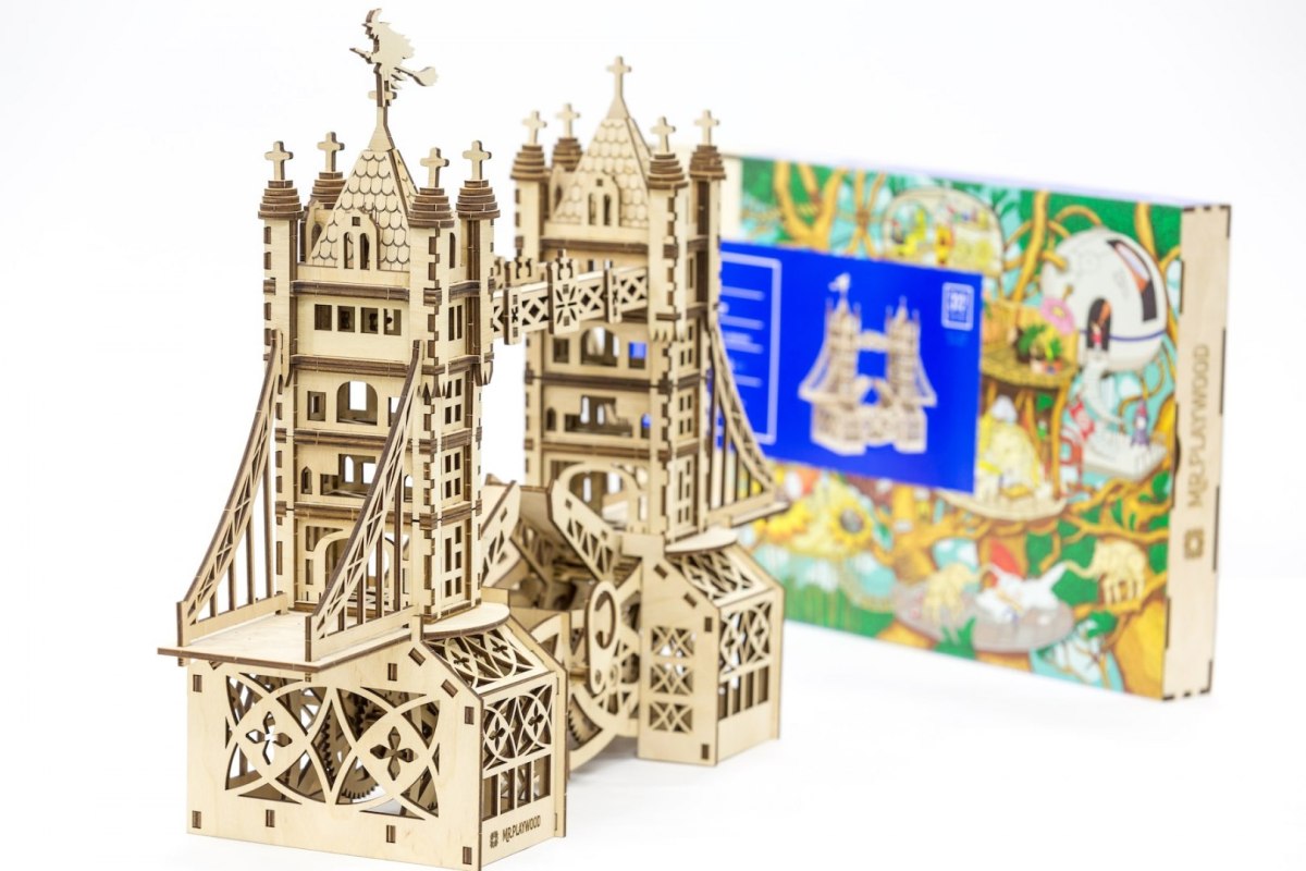 Tower Bridge - drewniane, mechaniczne puzzle 3D
