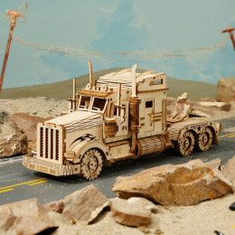 Ciężarówka - mechaniczne, drewniane puzzle 3D